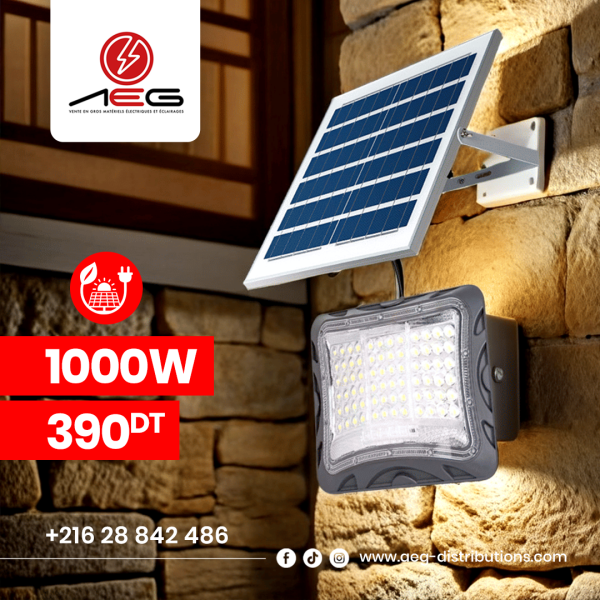 Projecteurs solaires + Panneau solaire I Haute qualité I 1000 W