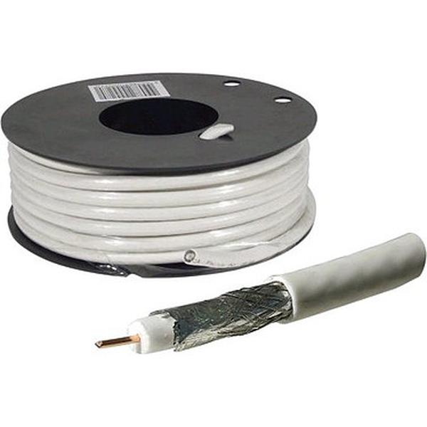 Câble coaxial 75 Ohms RG6 PVC Blanc