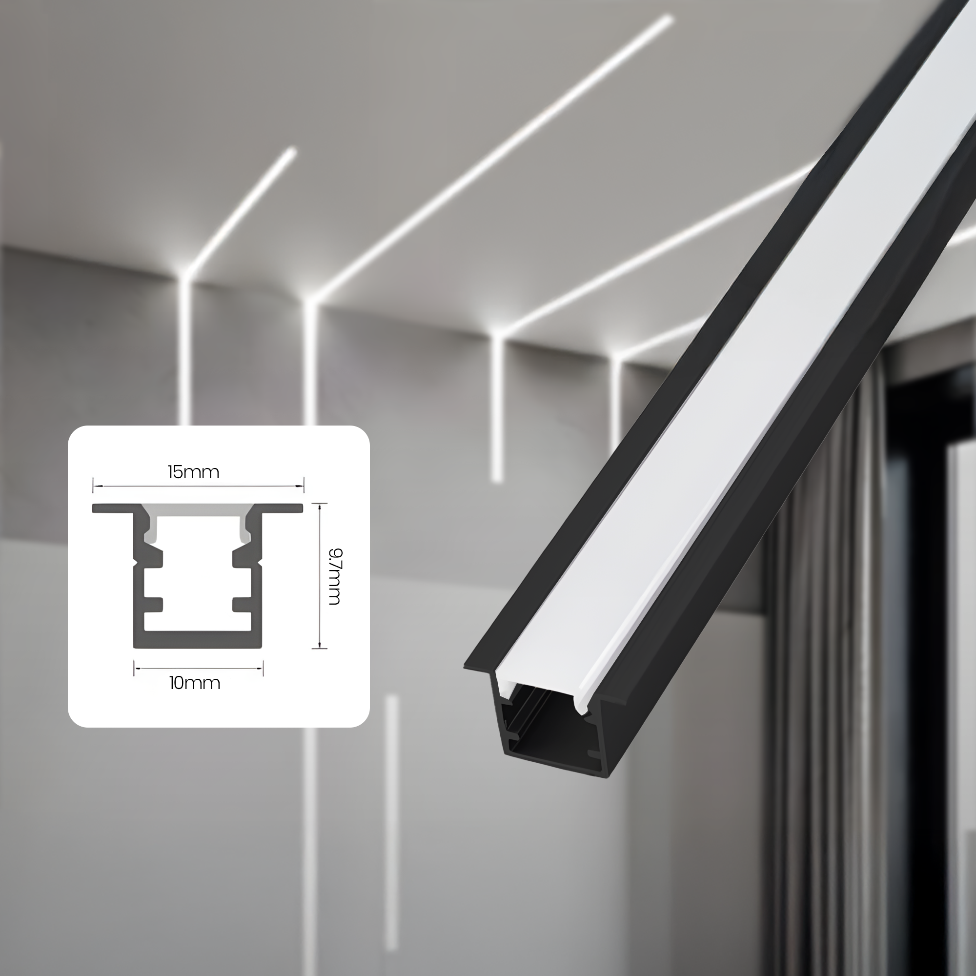 Profilé Aluminium LED SJ-60-2 Noir