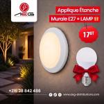 Applique Étanche Murale avec Lampe E27 Extérieur blanc