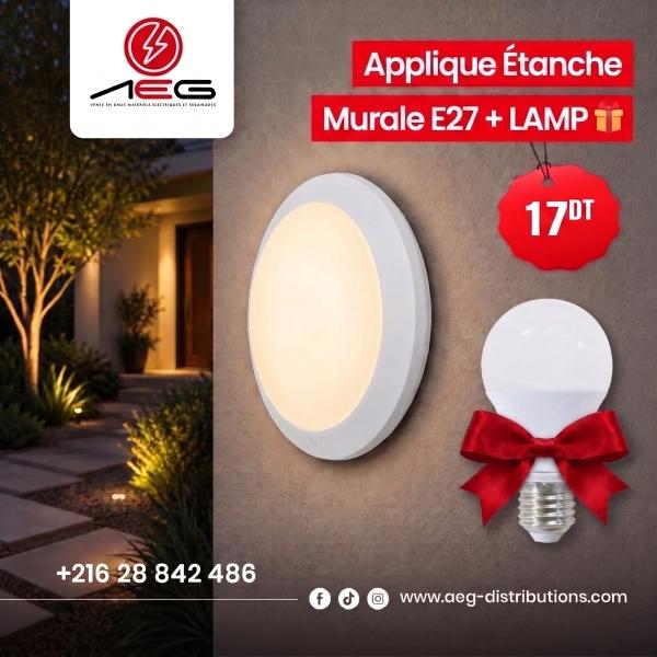 Applique Étanche Murale avec Lampe E27 Extérieur blanc