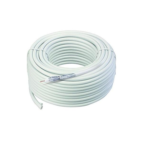 Câble coaxial 75 Ohms RG6 PVC Blanc