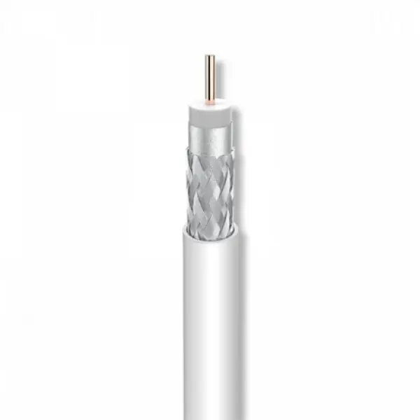 Câble coaxial 75 Ohms RG6 PVC Blanc