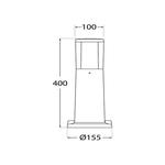 Potelet LED Carlo 400 Transparent Noir GU10 6W Fumagalli
