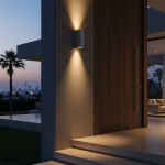 Applique murale étanche extérieur Ronde 2 lampes GU10 - Noir