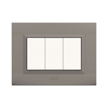 Plaques Nova 45 rectangulaire argent opaque 3 modules