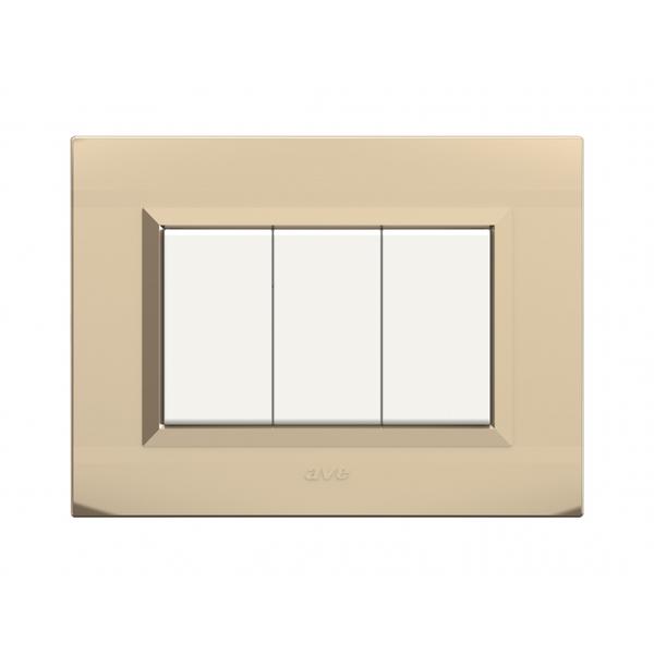 Plaques Nova 45 rectangulaire champagne 3 modules