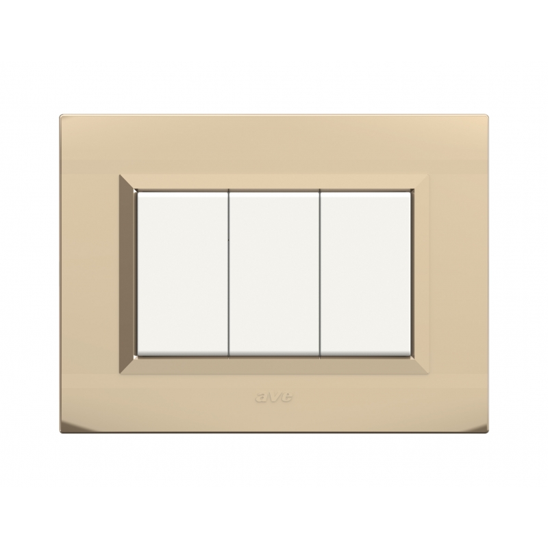 Plaques Nova 45 rectangulaire champagne 3 modules