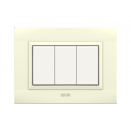 Plaques Nova 45 rectangulaire ivoire 3 modules