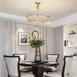 Lustre luxe en cuir et cristal moderne