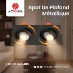Spot de plafond métallique blanc/noir 2 lampes orientables